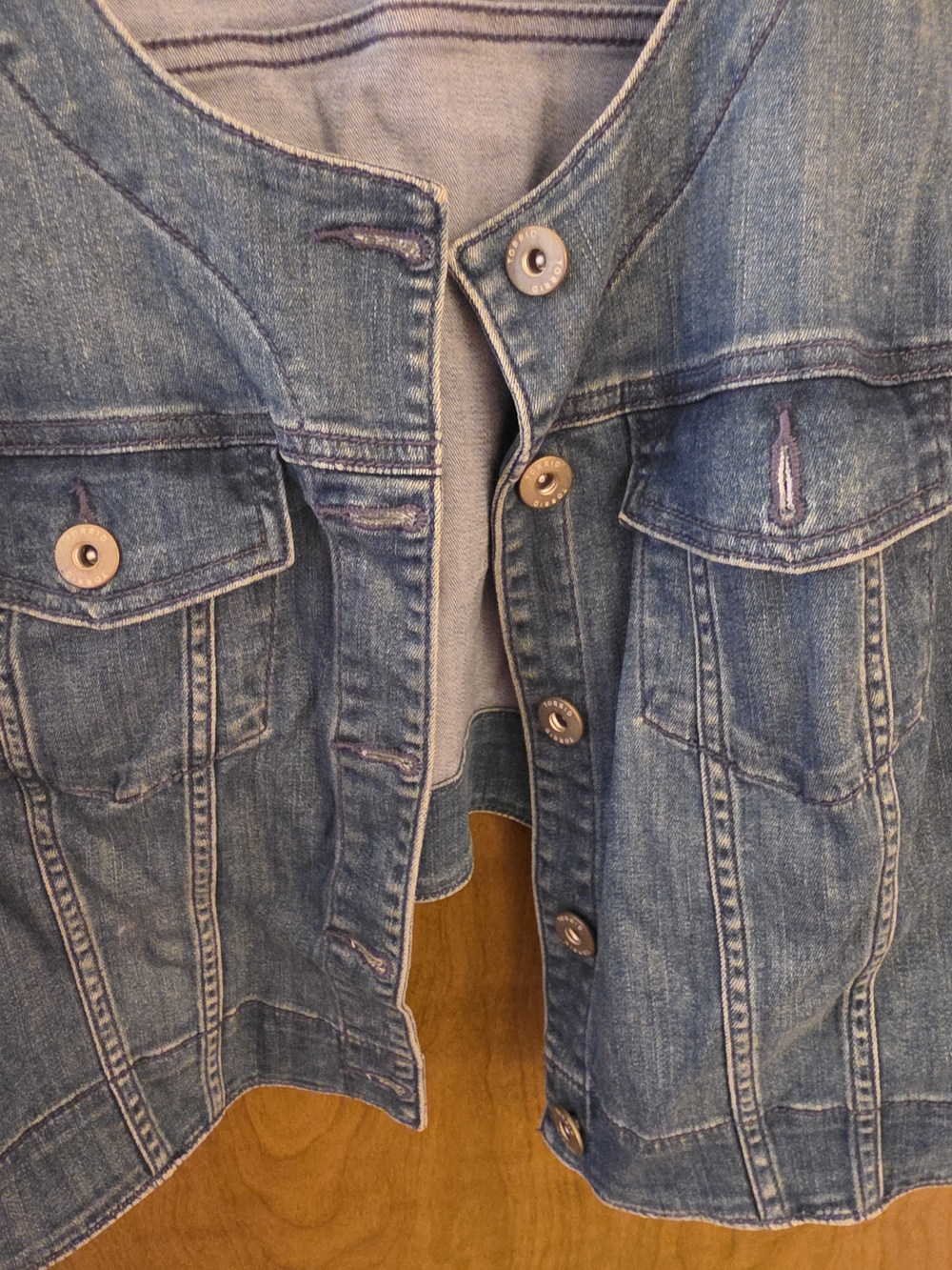 torrid Medium Blue Cropped Denim Jacket with Short Sleeves-3X - Picture 3 of 4